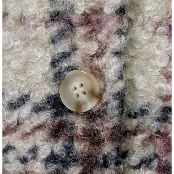 Greylin Anthropologie Fuzzy Plaid Cropped Shacket Jacket Women's M - Brown Multi - Picture 13 of 15